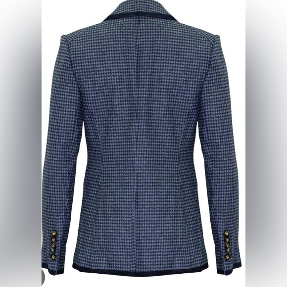 Veronica Beard Hali virgin wool houndstooth blue blazer - Picture 2 of 9
